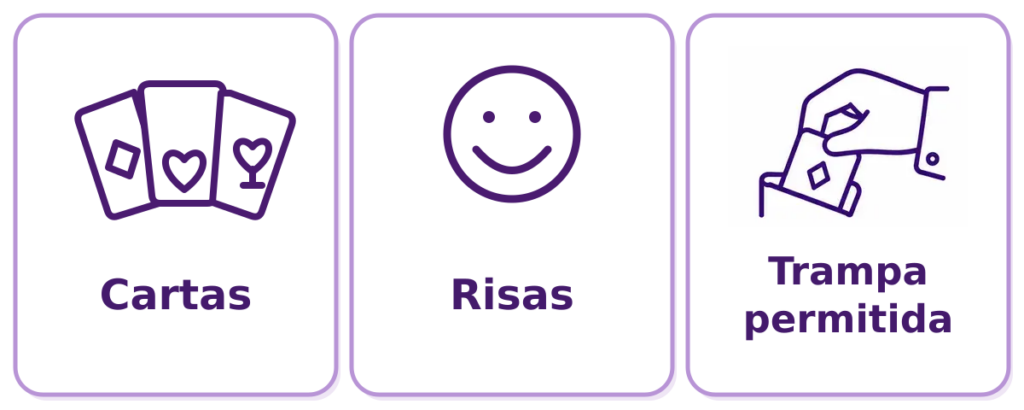 Características de El Abejorro Tramposo: cartas, risas y trampa permitida