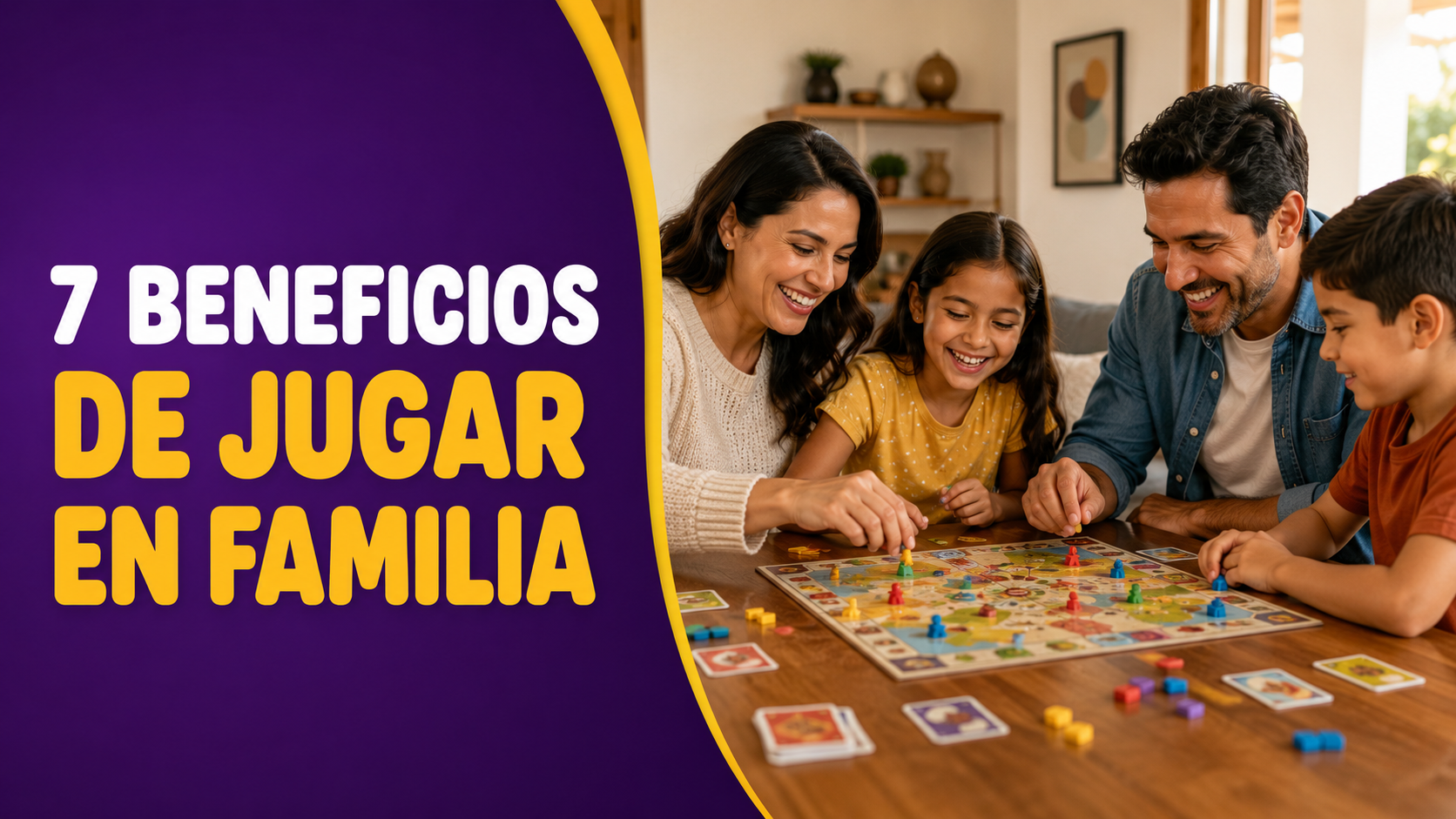 Familia disfrutando los beneficios de jugar juegos de mesa