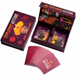 Contenido de Exploding Kittens Party Pack con cartas ilustradas