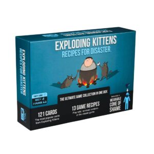 Caja de Exploding Kittens Recetas del Desastre, juego de cartas